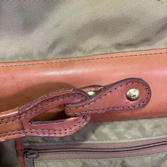 Vtg Hartmann Hanging Garment Bag Nylon w/ Belting Leather Trim Luggage Travel - Picture 14 of 16